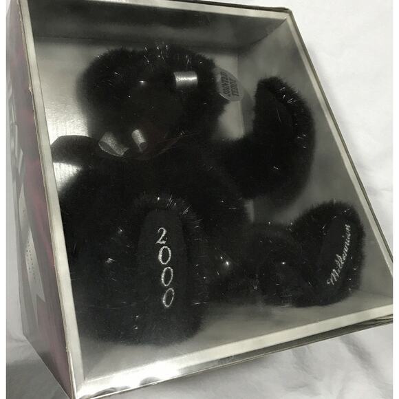 VTG New MILLENNIUM 2000 Dan Dee TEDDY BEAR Black Silver Gold PLUSH 1st Edition - Picture 4 of 6